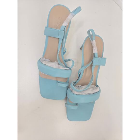 Women’s Zoee Aqua Sky Dress Sandals Size 8 Heels With Box - Picture 7 of 7